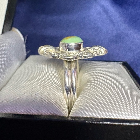 Ring*925 Sterling Silver and Turquoise Ring Vintage Inspired Design - Picture 3 of 6